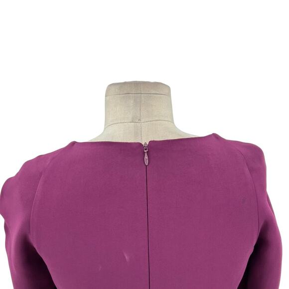 Hobbs London‎ Ruth Dress Purple Burgundy Long Bell Sleeve Sheath Size US 4 - Picture 9 of 14